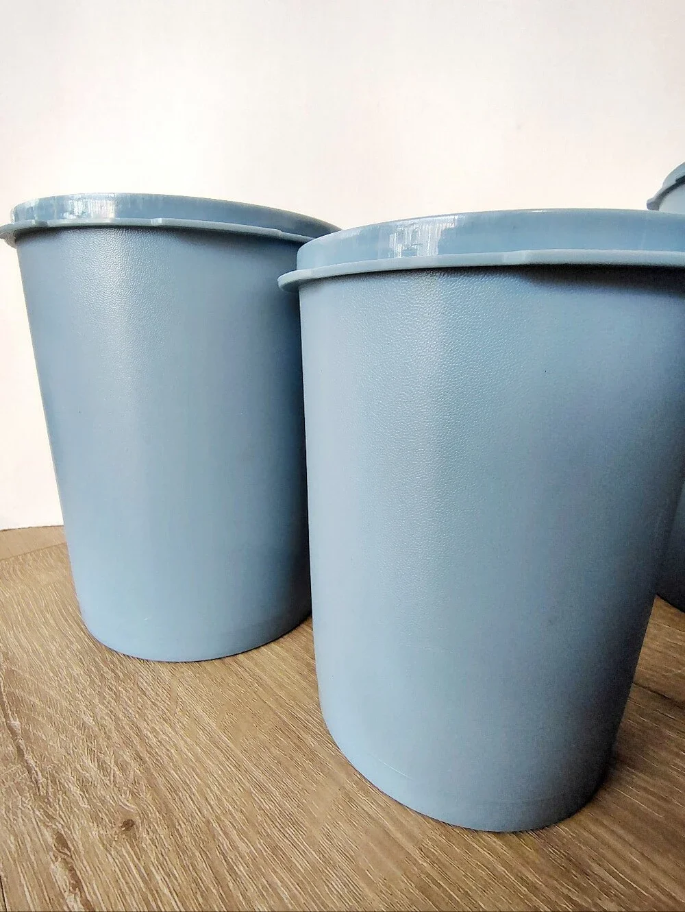 Vintage Tupperware Country Blue Canister Set of Four with Lids